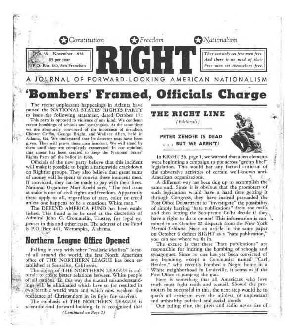 Front page of RIGHT: Headline 