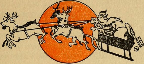 Drawing of Santa and reindeer