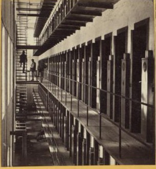 Interior shot of a prison cells