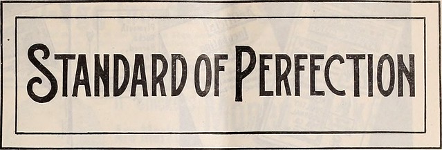 A sign reading: "Standard of Perfection"